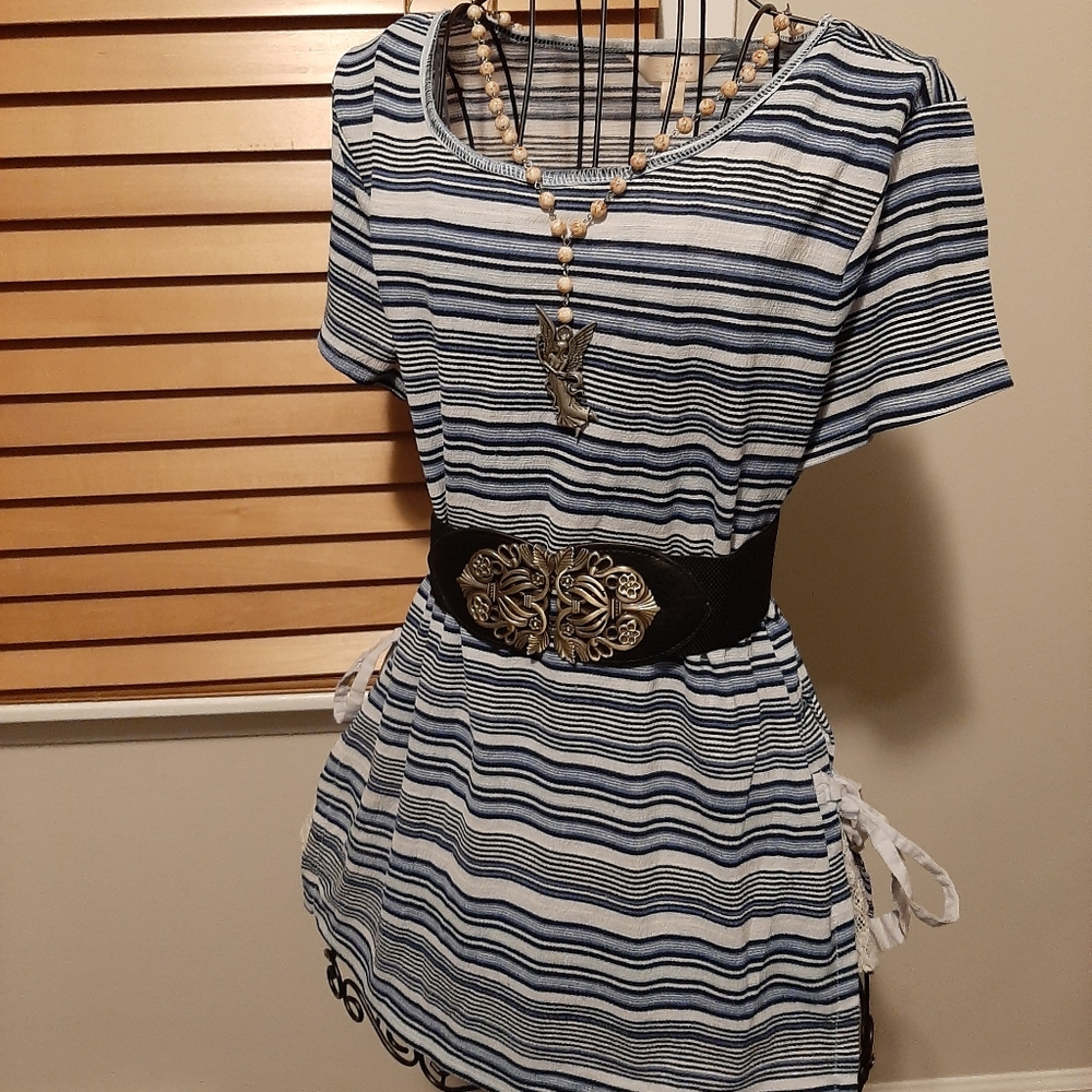 Lc Lauren Conrad blue striped top